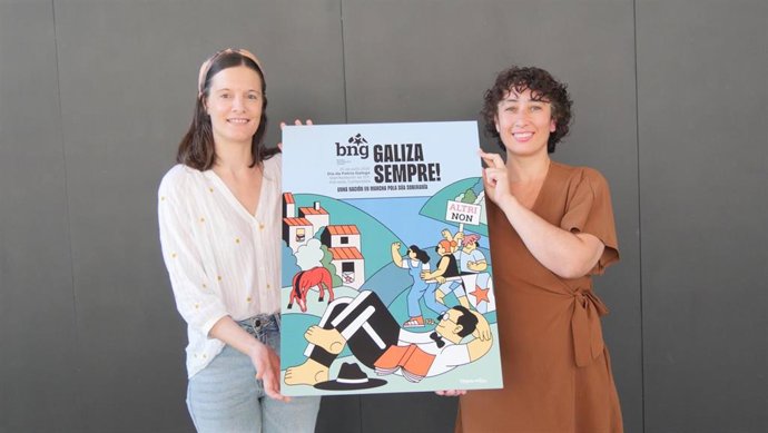 La secretaria xeral de Organización del BNG, Lucía López, y la responsable del área de Comunicación, Olalla Rodil.