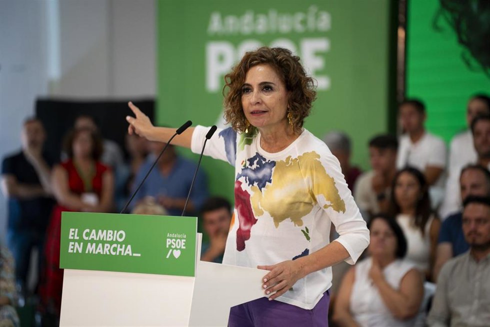 La líder del PSOE-A, María Jesús Montero, en un acto en Jerez.