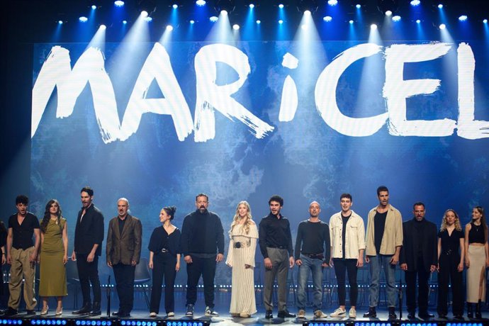 Archivo - Arxivo - L'elenc de la nova versió de Mar i cel de la companyia teatral Dagoll Dagom durant la presentació dels actes del seu 50 aniversari, en el Teatre Victòria, a 5 d'abril de 2024