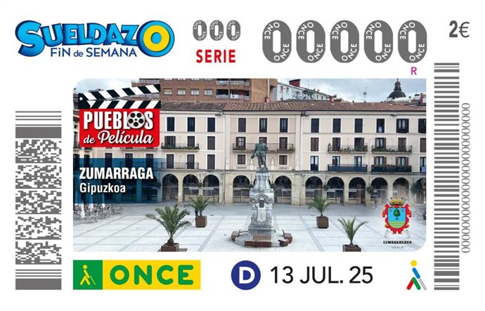 Zumarraga (Gipuzkoa) protagoniza el Cupón de la ONCE del domingo dentro  de la serie 'Pueblos de película'