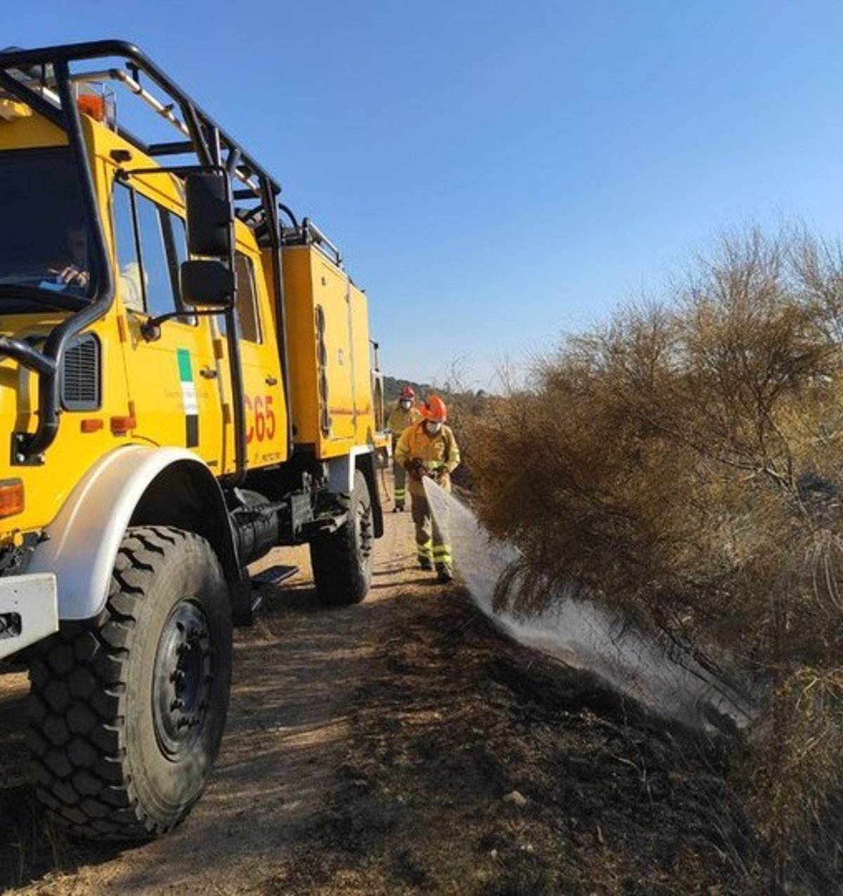 El Plan Infoex desactiva el nivel 1 del incendio forestal declarado en Herrera del Duque