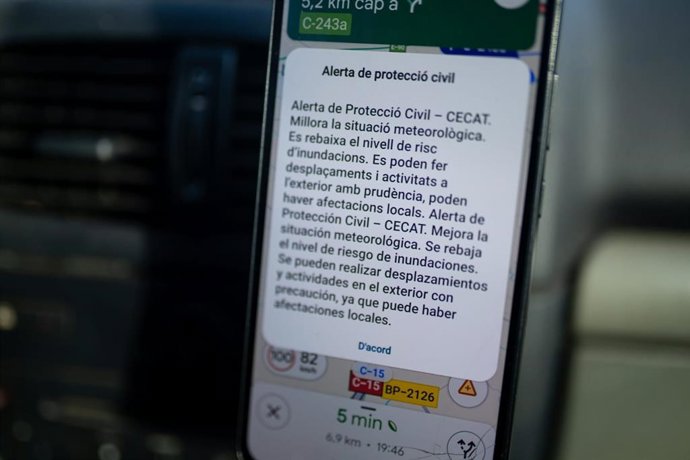 Alerta enviada als mòbils