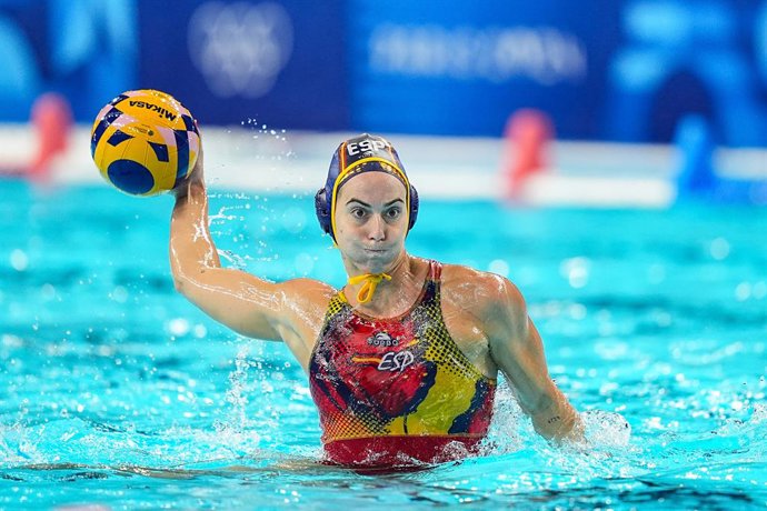 Archivo - Bea Ortiz, da Espanha, em ação durante a partida da medalha de ouro feminina de polo aquático entre Austrália e Espanha na Paris La Defense Arena durante os Jogos Olímpicos de Paris 2024 em 10 de agosto de 2024 em Paris, França.