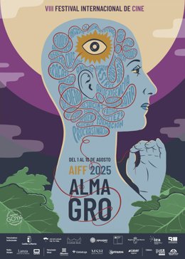 Cartel de la VIII edición del Festival Internacional de Cine de Almagro (AIFF), que firma Joaquín Reyes.