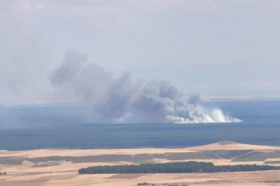 Incendio forestal en Cuéllar (Segovia).