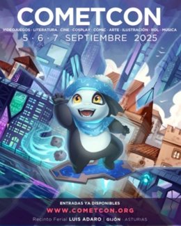 Archivo - Cartel de la XIII edición de la CometCon que se celebrará, del 5 al 7 de septiembre, en el recinto ferial gijonés 'Luis Adaro'.