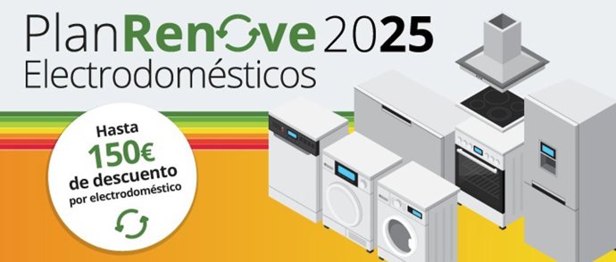 Nuevo Plan Renove de Electrodomésticos con una subvención de compra del 25%, para fomentar el ahorro energético