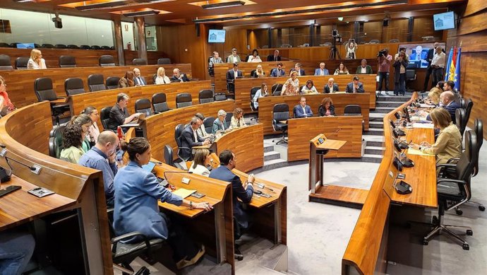 Diputados en el hemiciclo de la Junta General del Principado de Asturias.