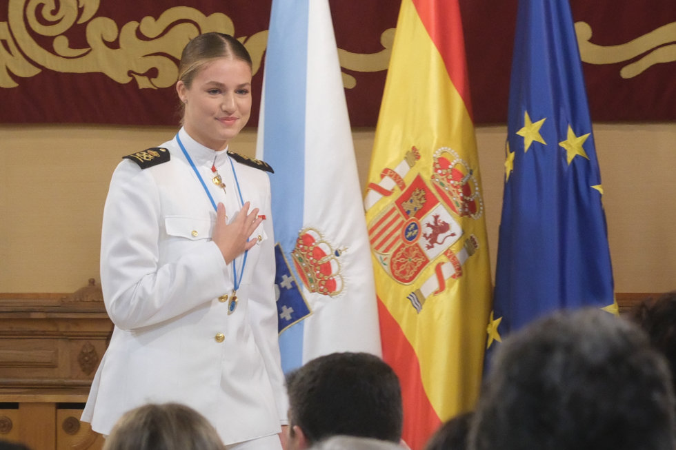 La Princesa de Asturias recibe la Medalla de Oro de Galicia 2025, en el Pazo de Raxoi, a 13 de julio de 2025, en Santiago de Compostela, Galicia (España).