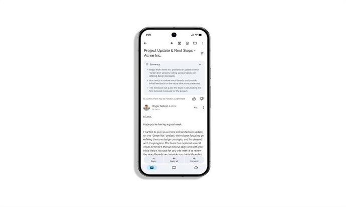 Tarjetas de resumen de Gemini en Gmail.
