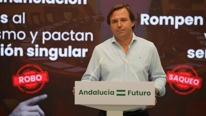El secretario general del PP andaluz, Antonio Repullo, este lunes en Sevilla