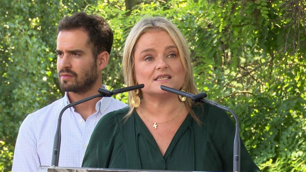 La senadora del PP y hermana de Miguel Ángel Blanco, Mari Mar Blanco, en su intervención en el acto de homenaje a su hermano en Valladolid.