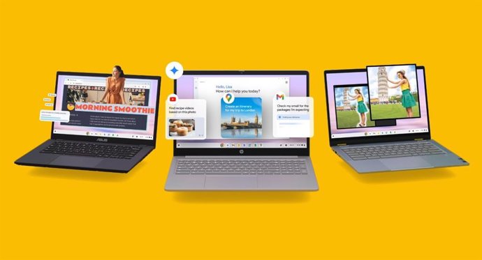Archivo - Chromebooks con funciones de IA de Google.