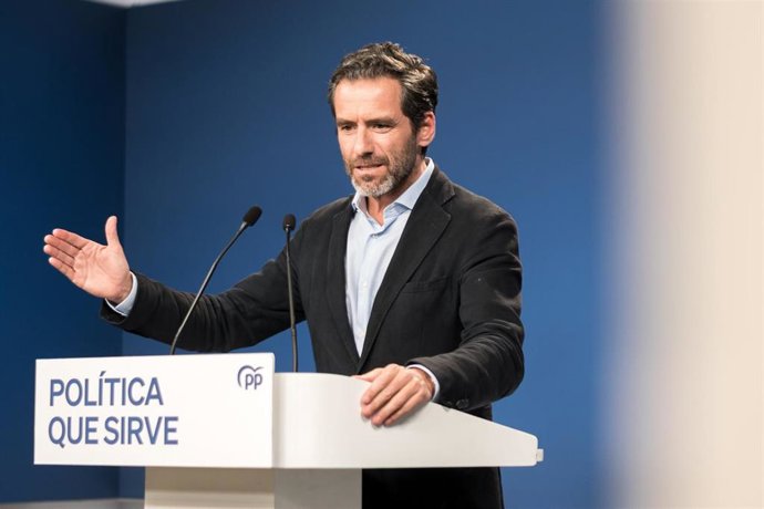 El portavoz del Partido Popular, Borja Sémper, durante una rueda de prensa tras la celebración del Comité de Dirección del Partido Popular, a 16 de junio de 2025, en Madrid (España).