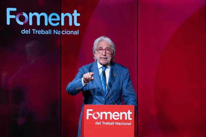 Archivo - El presidente de Foment del Treball, Josep Sánchez Llibre, durante la Asamblea General de la organización, en la sede de Foment del Treball Nacional, a 12 de mayo de 2025, en Barcelona, Catalunya (España). El presidente de Foment ha defendido du