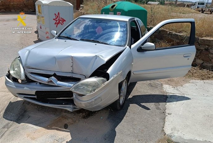 Estado del vehículo siniestrado en Borobia