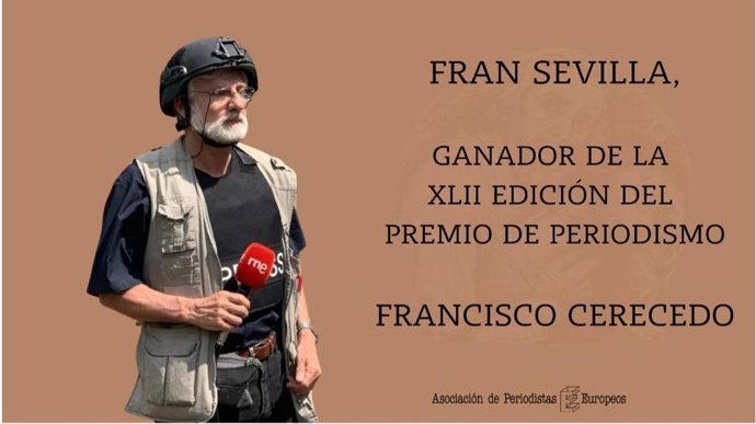 Fran Sevilla, ganador del XLII Premio Francisco Cerecedo de periodismo