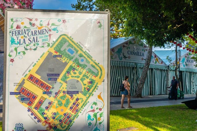 Mapa con la ubicación de las casetas de la Feria de San Fernando.