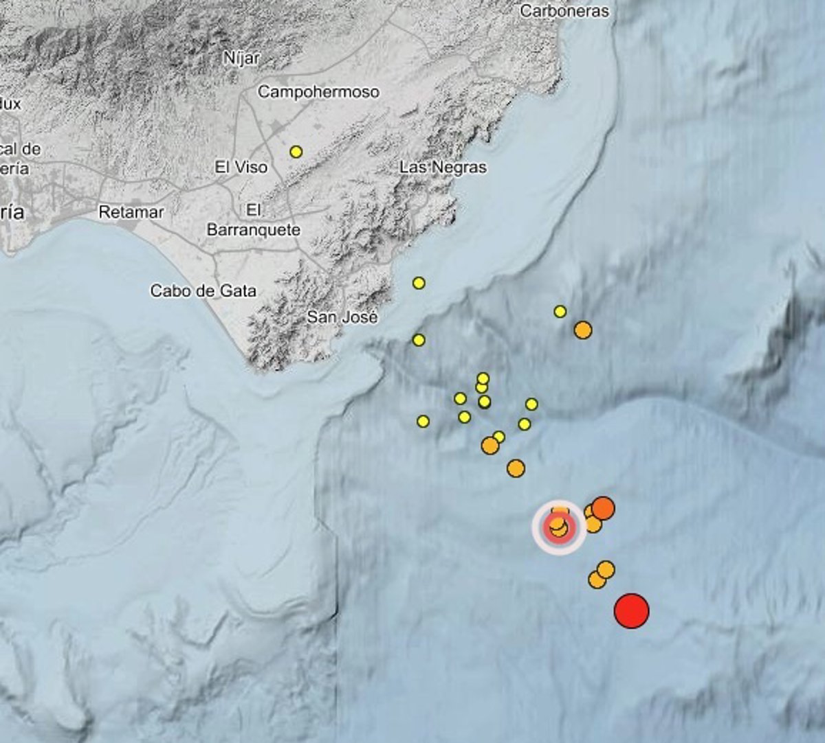 Hasta 25 réplicas de baja intensidad suceden al terremoto registrado frente a la costa de Almería