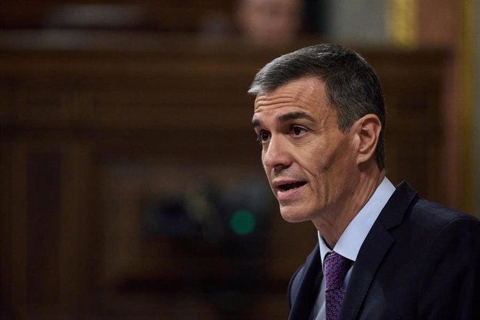 El presidente del Gobierno, Pedro Sánchez, interviene durante un pleno extraordinario, en el Congreso de los Diputados, a 9 de julio de 2025, en Madrid (España).