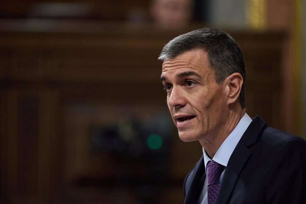 El presidente del Gobierno, Pedro Sánchez, interviene durante un pleno extraordinario, en el Congreso de los Diputados, a 9 de julio de 2025, en Madrid (España).