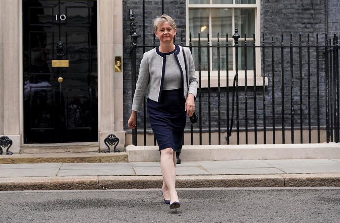 Archivo - La ministra de Interior de Reino Unido, Yvette Cooper