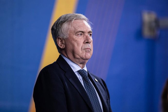Archivo - El entrenador italiano Carlo Ancelotti, seleccionador de Brasil, en un partido de Eliminatorias Sudamericanas al Mundial 2026.