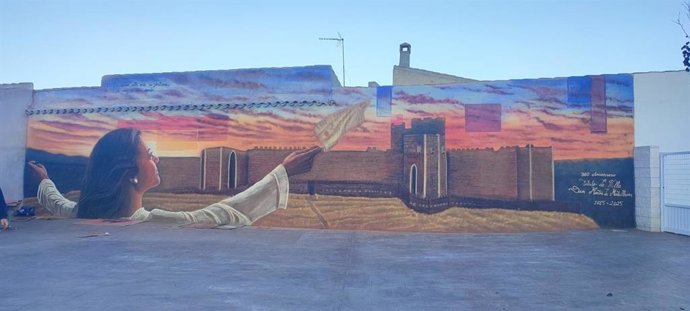 Mural que celebra los 360 años de la declaración de villa de San Martín de Montalbán.