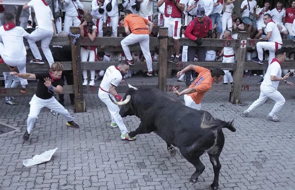 Imagen de uno de los encierros de los Sanfermines