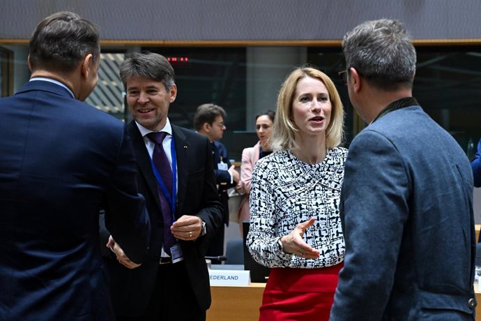 Alta Representante da UE, Kaja Kallas, na reunião dos ministros das Relações Exteriores da Europa em Bruxelas.