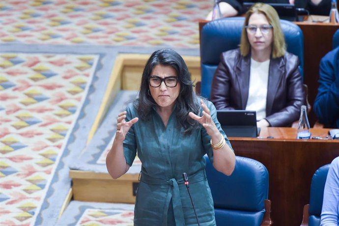 Archivo - La portavoz de Más Madrid en la Asamblea de Madrid, Manuela Bergerot, durante un pleno de la Asamblea de Madrid