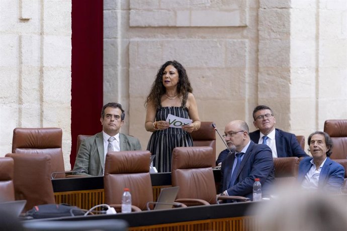 Imagen de Ana Ruiz, parlamentaria de Vox por Sevilla durante un pleno, en foto de archivo.