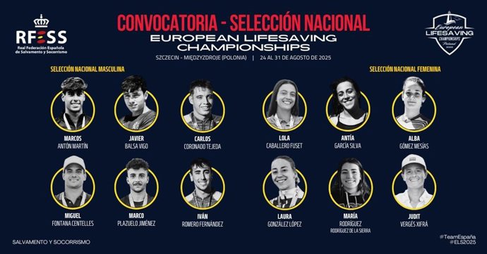 España acudirá con 12 deportistas al Europeo de Salvamento y Socorrismo en Polonia.