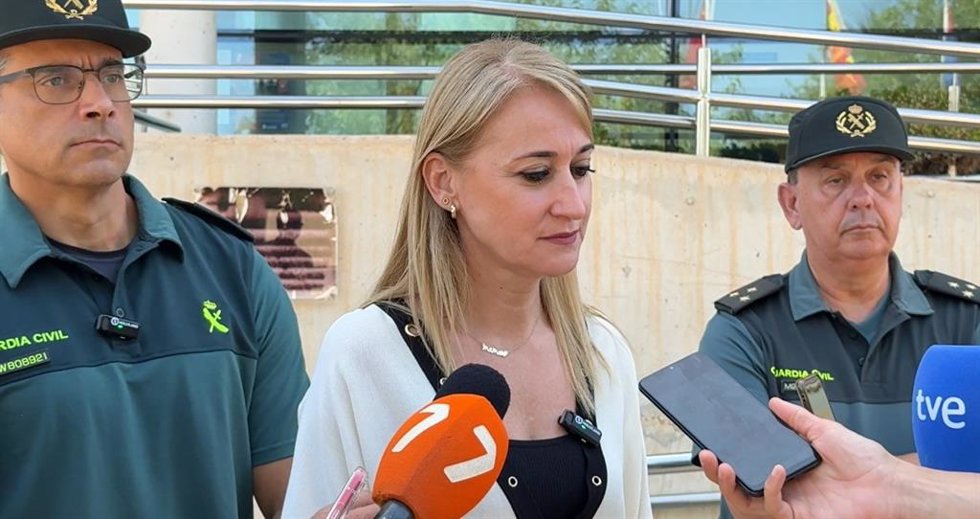 Foto de archivo de la delegada del Gobierno, Mariola Guevara, junto al coronel jefe de la Guardia Civil de la Región de Murcia, Francisco Pulido