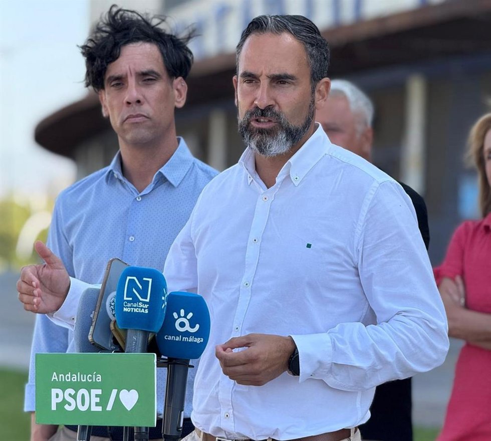 El secretario de Política Institucional del PSOE-A, Daniel Pérez, en rueda de prensa