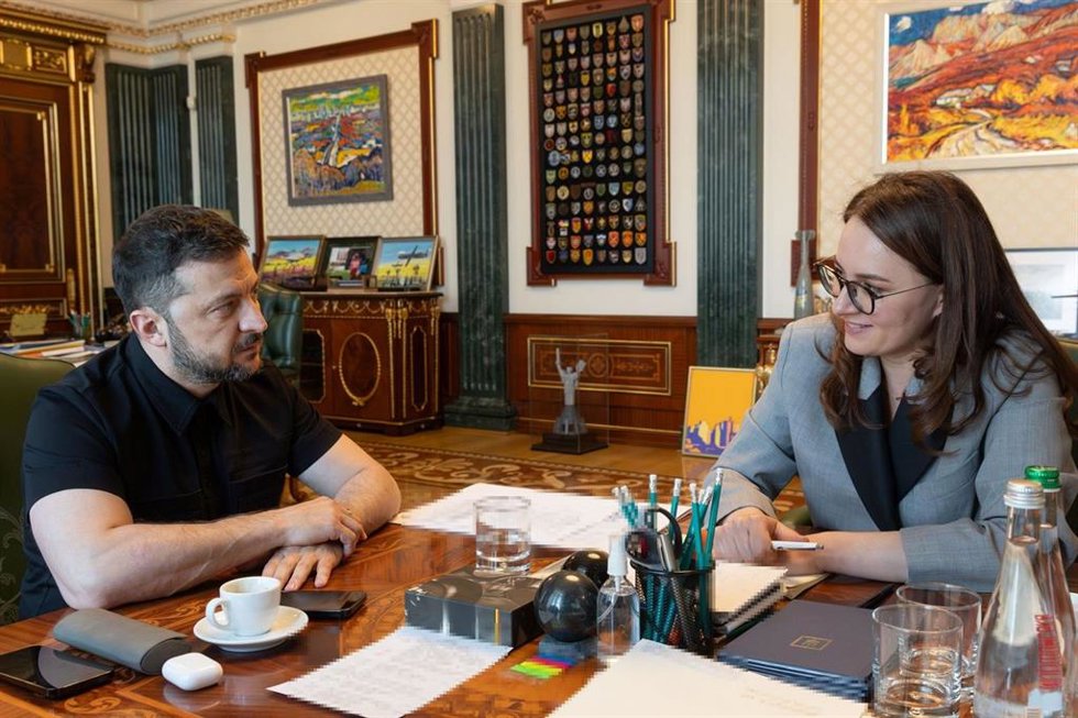 Volodimir Zelenski y Julia Sviridenko.