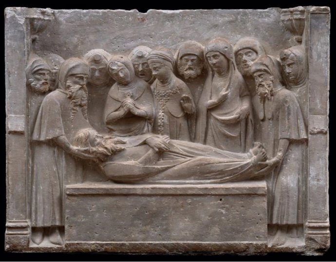 La Generalitat adquiere un relieve en piedra del siglo XV del Entierro del apóstol Sant Andreu