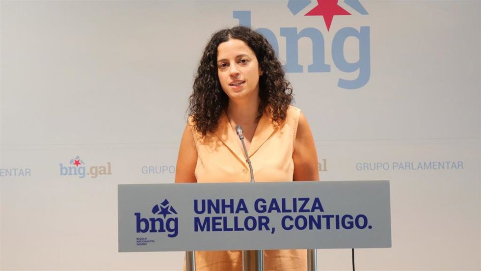 La diputada del BNG Noa Presas en rueda de prensa