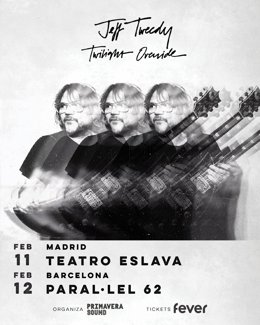 Cartel de los conciertos de Jeff Tweedy en Madrid y Barcelona