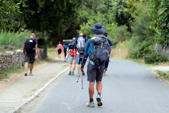Archivo - Peregrinos realizando el Camino de Santiago.