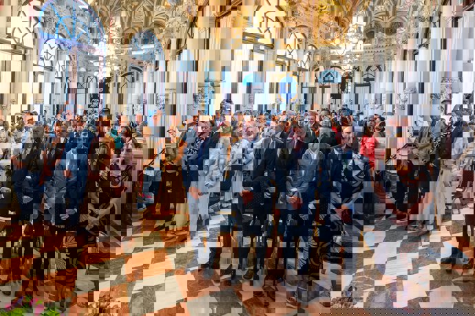 Minuto de silencio en el acto de homenaje al concejal del PP en el Ayuntamiento de Málaga, José María Martín Carpena, que fue asesinado por la banda terrorista ETA el 15 de julio del año 2000.