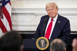 July 14, 2025, Washington, District Of Columbia, USA: President DONALD TRUMP participates in the White House Faith Office Luncheon in the State Dining Room at the White House in Washington.