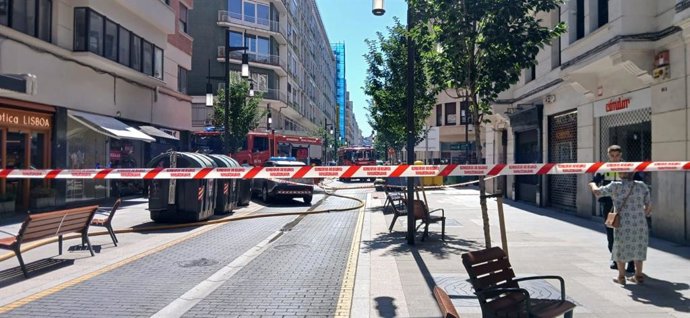 Zona acordadona por un escape de gas en Bilbao