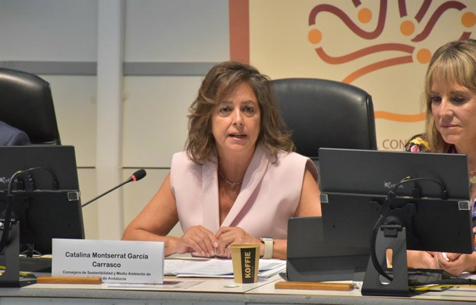 La consejera de Sostenibilidad y Medio Ambiente, Catalina García,  en el Comité Europeo de las Regiones anunciando la apuesta de Andalucía para coordinar un nuevo 'Proyecto LIFE' para la conservación del lince ibérico, en el periodo 2026-2031.