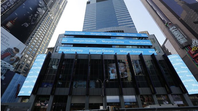 Archivo - Arquivo - Logotipo do Morgan Stanley em Nova York (Estados Unidos).
