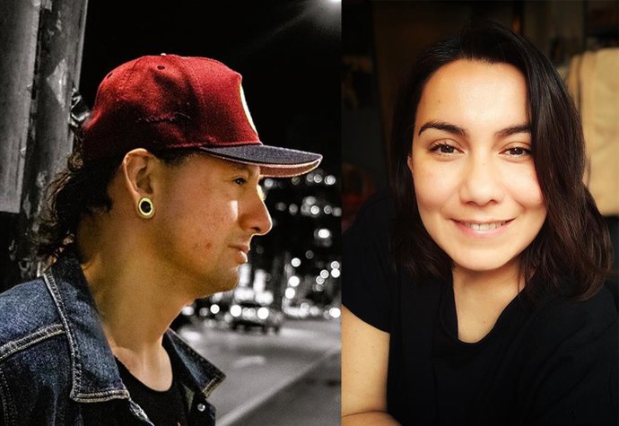 Ganador de Premio Internacional de Poesía, Alejandro Cortés González, y la galardonada del Accésit, Verónica Delgadillo