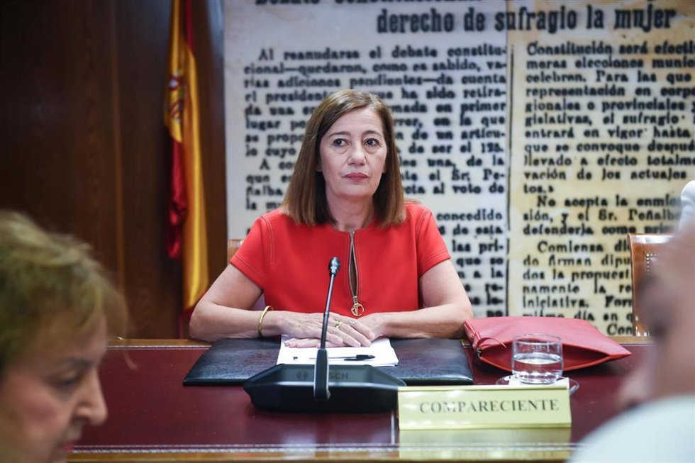 La expresidenta de las Islas Baleares y actual presidenta del Congreso, Francina Armengol, comparece ante la Comisión de Investigación por el caso Koldo, en el Senado.
