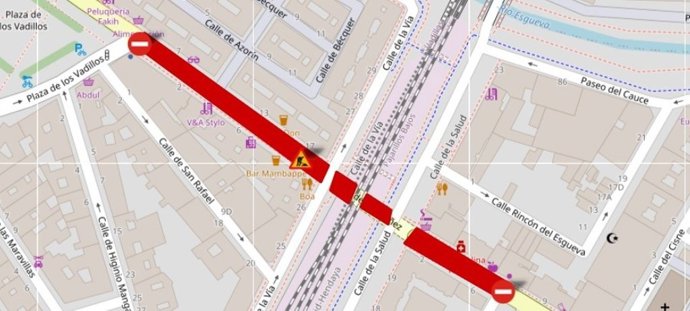 Mapa del túnel de Casasola que se cortará al tráfico