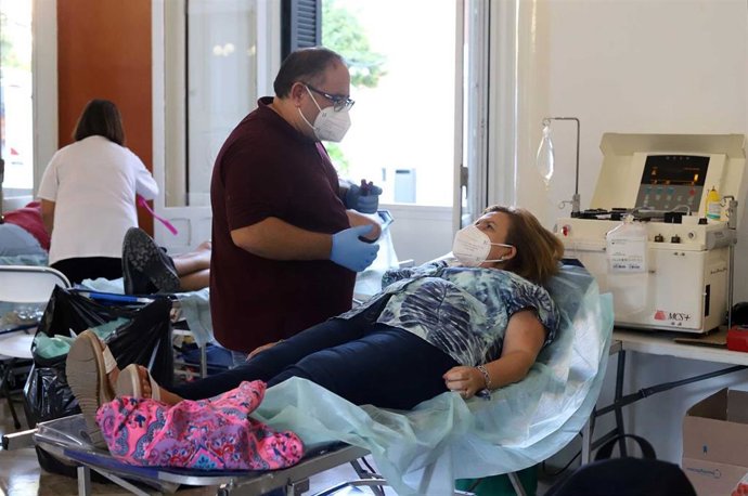 Macrocolecta de sangre en la Casa Colón  de Huelva.