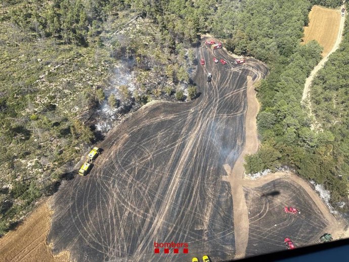 Imatge aèria de l'incendi